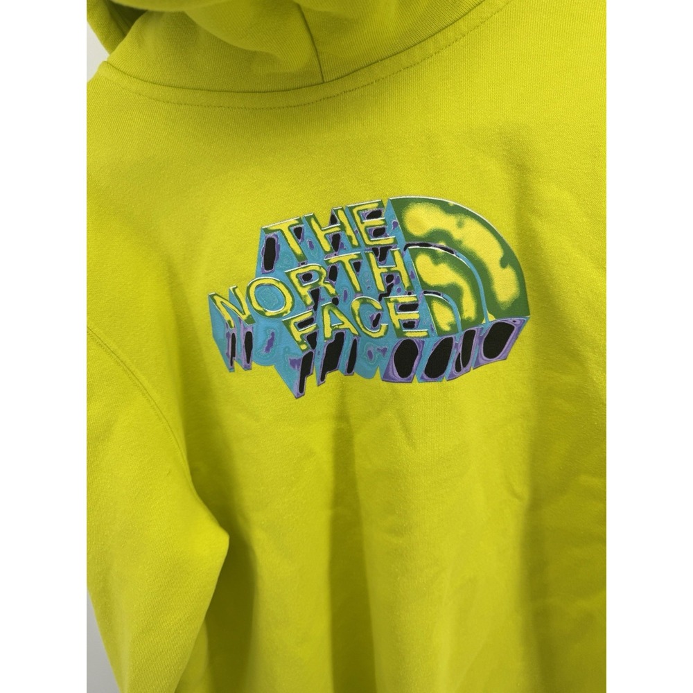 The North Face Distorted Half Dome Hoodie Sulphur Green Mens Large - Picture 13 of 16